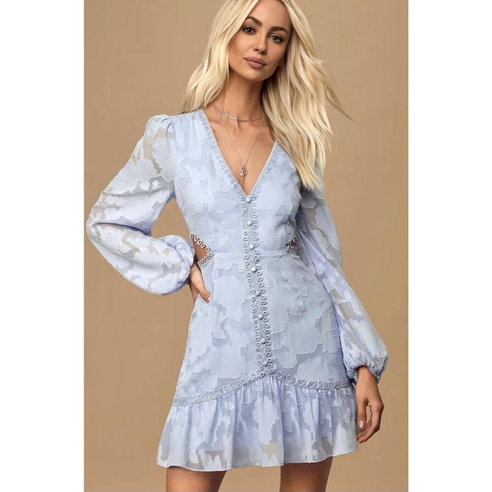 Lulu's Light Blue Midi Dress